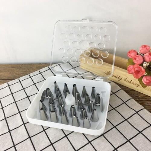 26 PCS/Set Cake Making DIY Icing Piping Nozzles Suit Stainless Steel Household Converter Party Baking Tool Storage Box CT2212