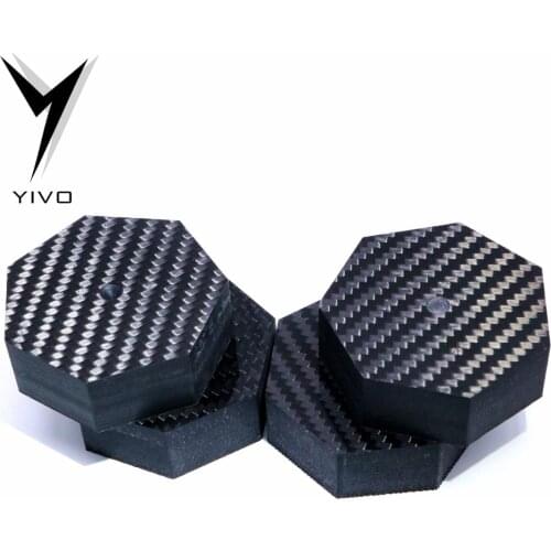 4pcs D:60mm x H:20mm Big Carbon fiber 7-side audio CD power amplifier bookcase turntable foot pad shock absorber foot Stand Pad