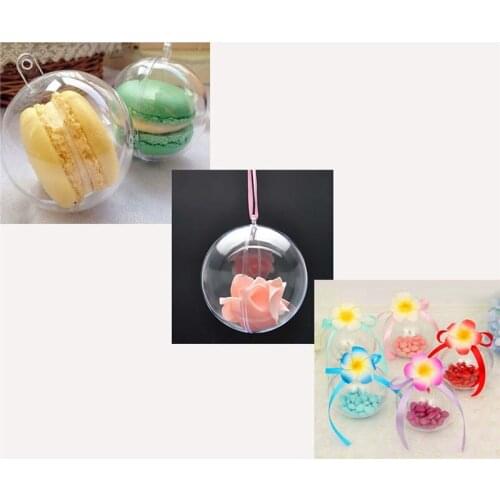 5/7/8/10/20cmTransparent Open Plastic Clear Balls Christmas Tree Balls Christmas Decoration Party Kids DIY Supplies Party Gift