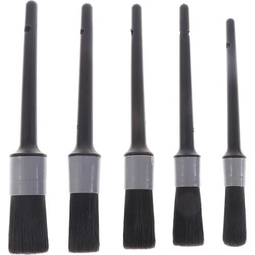 5Pcs Car Cleaning Brushes Cleaning Natural Boar Hair Brushes Auto Detail Tools 5Pcs Wheels Dashboard Auto Accessories Car Wash