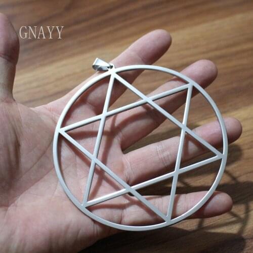 Large big 4'' Stainless steel High Polished hexagram pendant necklace no chain For mens XMAS Gifts