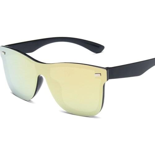 One Piece Sunglasses for Women Wholesale Oversized Sun Glasses 2020 Luxury Brand Eyeglass Mens Glasses Shade Silver Blue Mirror