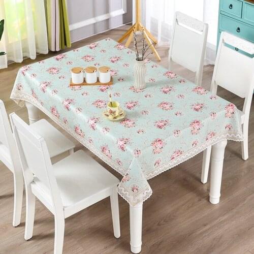Elegant Vintage Plaid Flower Table Cloth with Lace Round Square Rectangle Table Cover for Coffee Dinning Table Decor Aesthetic