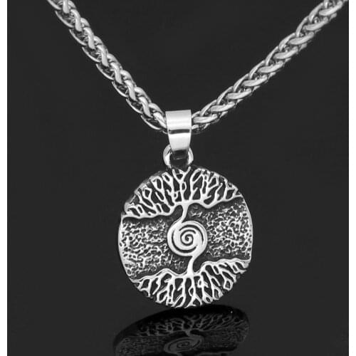 Stainless steel Nordic Viking Yggdrasil treee of life amulet Pendan necklace for women