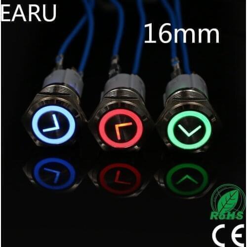 16mm Quality Metal Power L Type Brass Push Button Switch Flat Round Illumination Momentary Self Reset 1NO 1NC Logo Customization