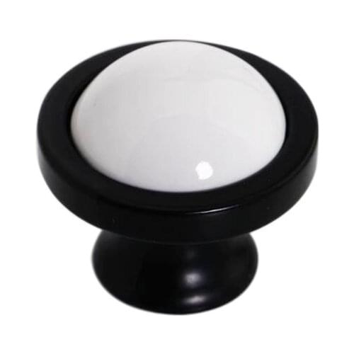 Ceramic Zinc Alloy Kitchen Cabinet Knobs Furniture Handle (Diameter:37mm)