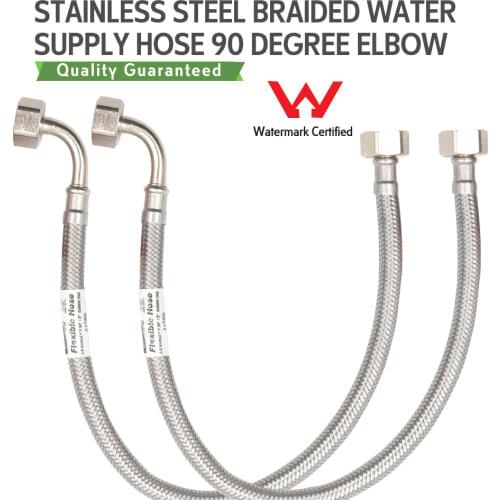 1/2 in. 22.5 30 45 60 cm Braided Stainless Steel Dishwasher Connector with Whirlpool Elbow