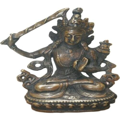China Old Tibet Tibetan Buddhism tara buddha statue GuanYin old Copper statue M