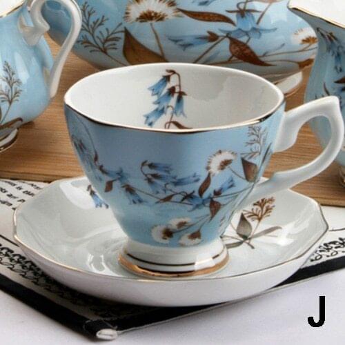 Nordic Style Bone China Coffee Cup Saucer Spoon Set 200ml British Cafe Porcelain Tea Cup Advanced Ceramic Teacup