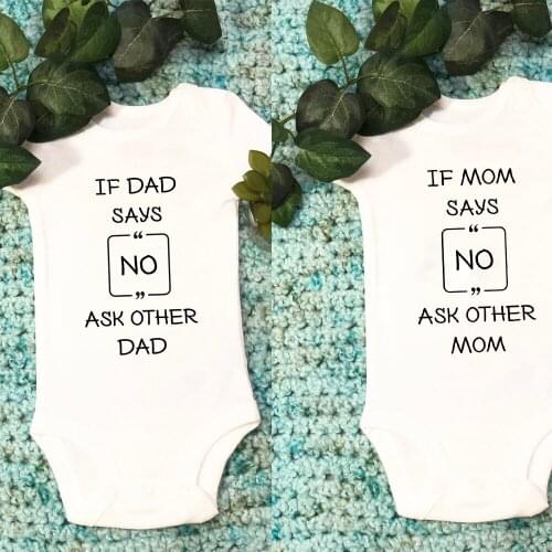 Lesbian Bodysuit Lesbian Moms/dad If Mom/dad Says No Ask Other Mom/dad Two Moms/dads LGBT Baby Shower Gift Same Sex Jumpsuit