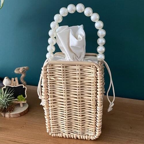Round Cake Bag Messenger Diagonal Weave Rattan Purse Crossbody Beach Shoulder Straw Natural Chic Handmade Woven Handbags