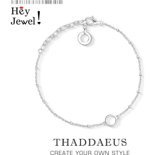 Round Eyelets Fine Charm Filigree Bracelets Link Chain 925 Sterling Silver Trendy Fashion Adjustable Jewelry Europe Women Gift