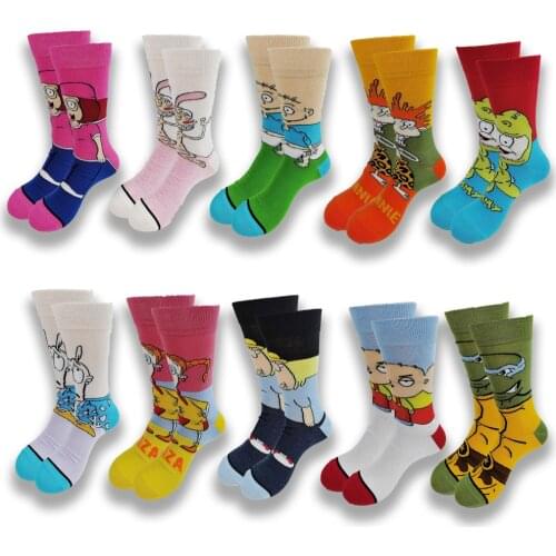 1 Pair Funny Cartoon Anime Socks Novelty Men Socks Women Breathable Soft and Comfortable Happy Sock Gifts for Men