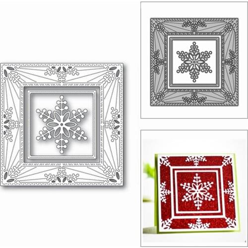 New Winter Snowflake Square Pattern 2020 Metal Cutting Dies for DIY Scrapbooking and Card Making Decor Embossing Craft No Stamps
