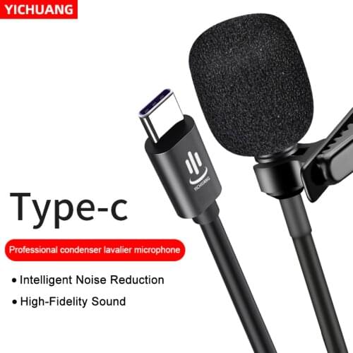 YC-LM10 Type-C Lavalier Condenser Microphone Phone Audio Video Recording for Tablet Huawei Sumsang Andriod