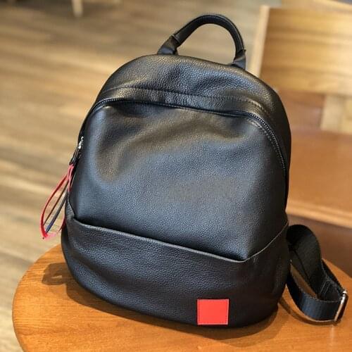 Leisure Joker Fashion Multi-Function Han Edition Head Layer Cowhide Women Backpack Genuine Leather Retro Large Capacity Bags