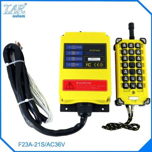 High quality 24V 220V AC 1 Speed 1 Transmitter 21 Channels Hoist Crane Industrial Truck Radio Remote Control System Controller