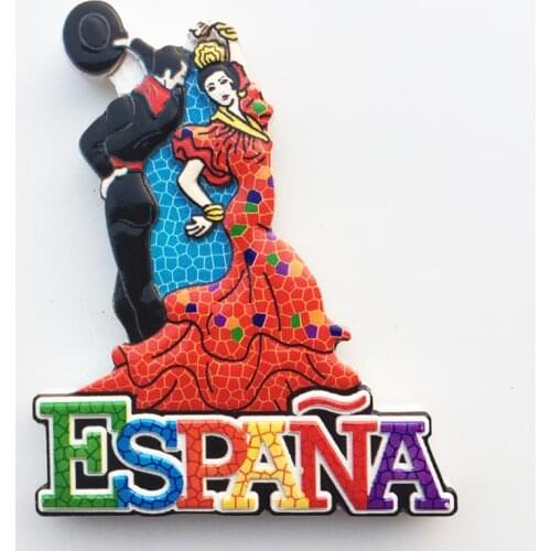 QIQIPP Spain flamenco dance souvenirs magnetic stickers refrigerator stickers creative resin crafts with hand gift