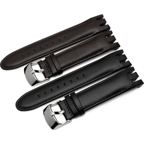 New arrival 21mm Genuine leather watchband soft leather strap for Swatch YRS403 401 402G 412 418 406G