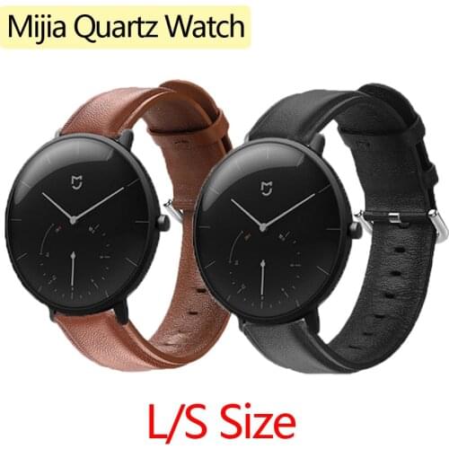 L/S size Leather Strap for xiaomi Mijia Quartz Watch band smart watchband Bracelet for amazfit gtr 42mm Band quick fit belt