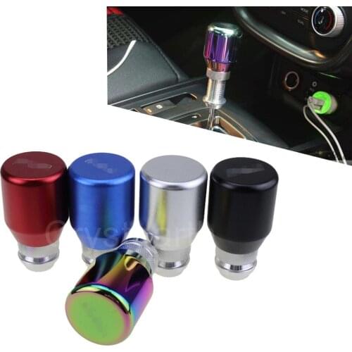 Black Blue Red Universal Aluminum Alloy Car Manual Automatic Transmission Gear Shift Knob Gearshift Shifter Lever Stick Handle