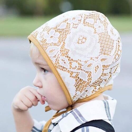 Baby Hats Lace Girls Bonnet For Children Earmuffs Infant Autumn Winter Caps Cotton Newborn Photography Props 0-6Y
