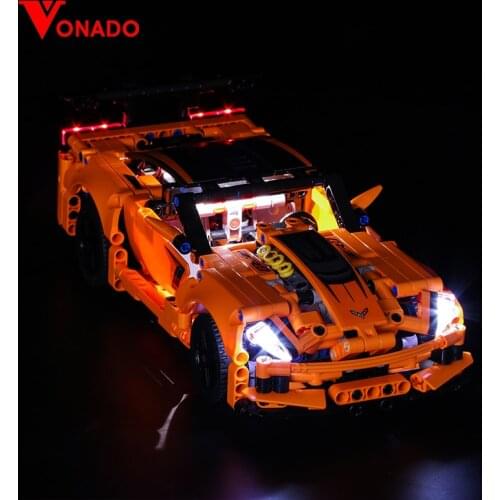 Vonado Led Light With 42093 Technology Building Blocks Chevrolet Zr1 Sports Car Toys For Children Toys P131