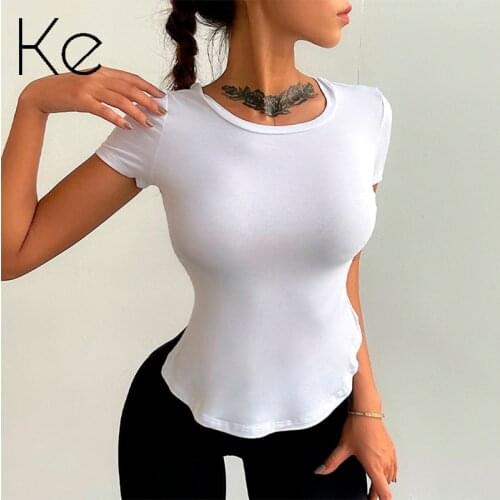 KE Loose sports blouse womens thin quick-drying breathable short-sleeved fitness vest outer wear running long yoga shirt thin