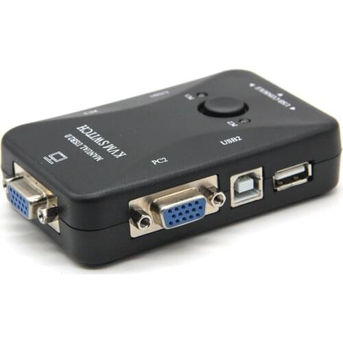 USB KVM Switch Switcher 2 Port VGA SVGA Switch Box USB 2.0 Mouse Keyboard 1920*1440 Switch box