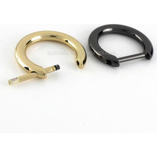 1pcs 20mm Metal Detachable open screw O-ring buckle shackle clasp for Leather Craft Bag strap belt handle shoulder webbing