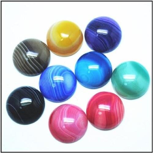 10PCS Natural Blackline Stone Cabochons Beads Cabs No Hole Size 16MM Round Shape For Charms Diy Jewelry Making Accessories