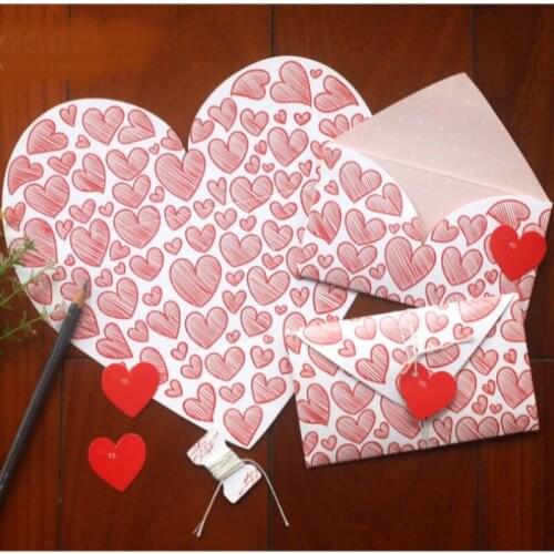 2Pcs/Pack Cute Red Heart and Chirstmas Greeding Paper Envelope For Shcool Office Stationery Postcard And Letters Bag
