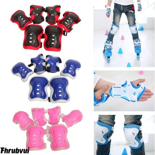 6pcs/set Kids Children Skating Pad Professional Protective Gear Set Adjustable Outdoor Sport Protection Knee Pad Elbow Pad Wrist