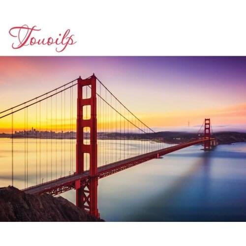 TOUOILP DIY Full Square/round Diamond Painting Reflection Sunset Diamond Embroidery Cross Stitch Rhinestone Mosaic Home Decor