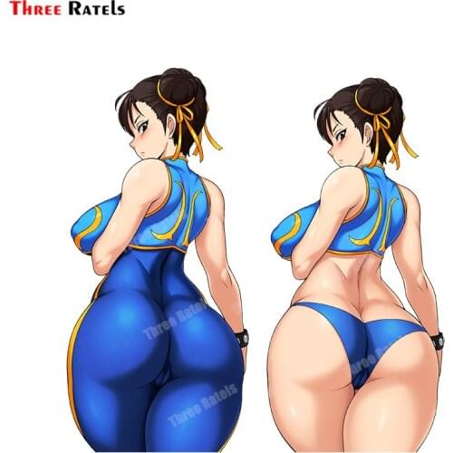 Three Ratels B604 Anime Game Role Chun Li Fighter Stickers For Car Body Decoration Vinyl Material Decals