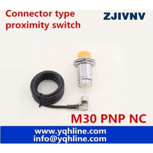 NON-flushe type M30 PNP NC DC proximity inductive sensor 3 wires normally close proximity switch with connector Distance:15mm