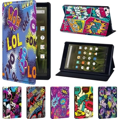 Case for Amazon Fire 7 (5/7/9th)/Fire HD 8 (6/7/8th)/Fire HD 10 (5/7/9th Gen) Tablet Adjustable Folding Stand Cover