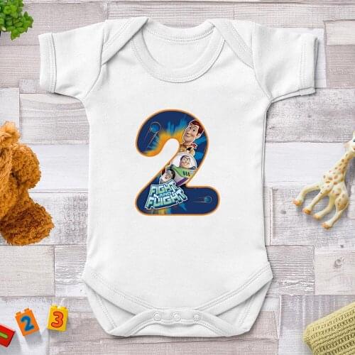 Toy Story Numbers Print Funny Baby Girl Clothes Baby Boy Rompers Summer White Soft Casual Newborn Clothes Harajuku Infant Tops