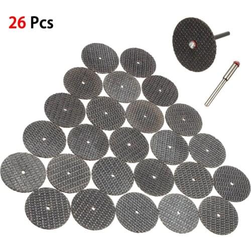 26PC Metal Cutting Disc For Dremel Grinder Rotary Tool Circular Saw Blade Cutting With 2X Connecting