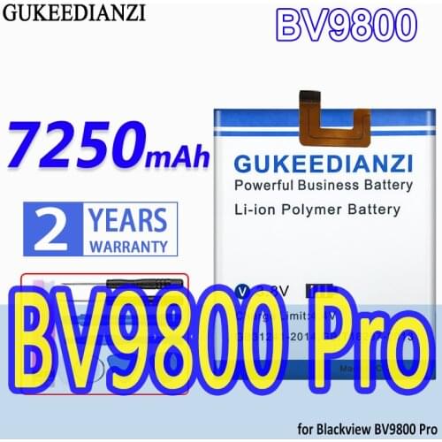 GUKEEDIANZI High Capacity Battery BV9800 7250mAh for Blackview BV9800 Pro BV9800Pro Mobile Phone Bateria