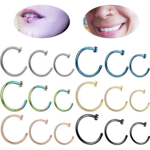 Fake Nose Ring Lip Ring C Clip Lip Piercing Burun Nose Earrings Women Body Jewelry Neuspiercing Hoop Sexuality Rings C9K5