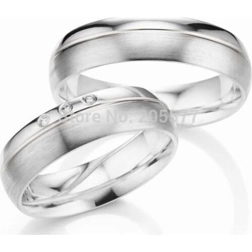 Classic custom tailor made mens and womens titanium celebrity wedding ring sets