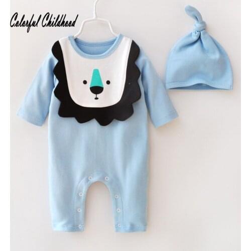 Cartoon lion print long sleeve Baby Rompers Newborn Clothing fall Cotton Jumpsuits Boys Girls Outerwear Costume Baby Gift