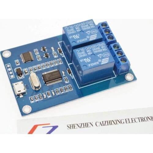 MICRO USB Relay Module 5v 2 Channel Relay Module, Relay control panel with indicator 2way Relay output usb interface