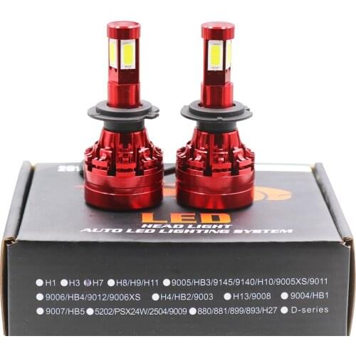 Kit 2 LED COB 80W Ampoules LED CanBus Anti Erreur H7 H4 H8 H11 9005 9006 H10 80W 6000K White 12V 24V Blanc 16000 lumens ventile