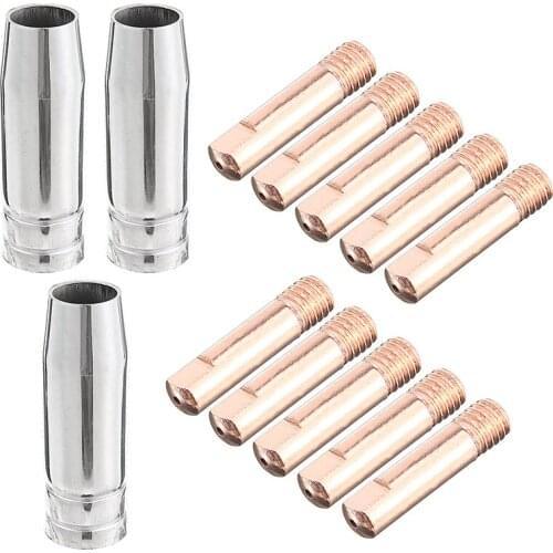 13pcs BrassWelding Shroud Kit 15K Shrouds + Contact Tips 0.6mm/0.8mm/1.0mm For Carbon Dioxide Welding Soldering