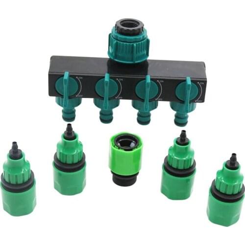 NEW Garden Irrigation 4-way Tap Hose Splitter Garden Drip 4-way Hose Fittings Pipe Connector Irrigation Set 1 Set