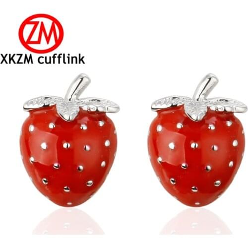 Formal Red strawberry Cufflink for Mens Suits Buttons Geometric Wedding Cufflink French Grooms Shirt Brand Cuff Links Jewelry