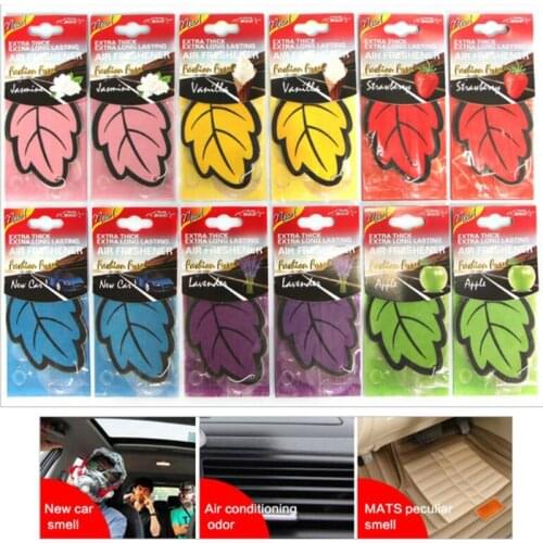 6Pcs/set Natural Scented Tea Paper Car Air Freshener Leaf Shape Auto Hanging Vanilla Perfume Fragrancecar Air Fefresher Car