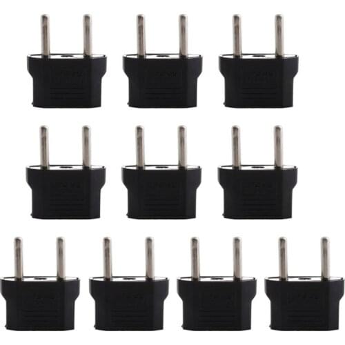 P82F 10PCS US USA to EU Europe Euro AC Power Plug Converter Travel Adapter Charger